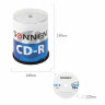 Диски CD-R SONNEN, 700 Mb, 52x, Cake Box (упаковка на шпиле) КОМПЛЕКТ 100 шт., 513533, 513533