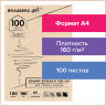 Крафт-бумага для графики, эскизов А4(210х297мм), 160г/м2, 100л, BRAUBERG ART CLASSIC,112487, 112487