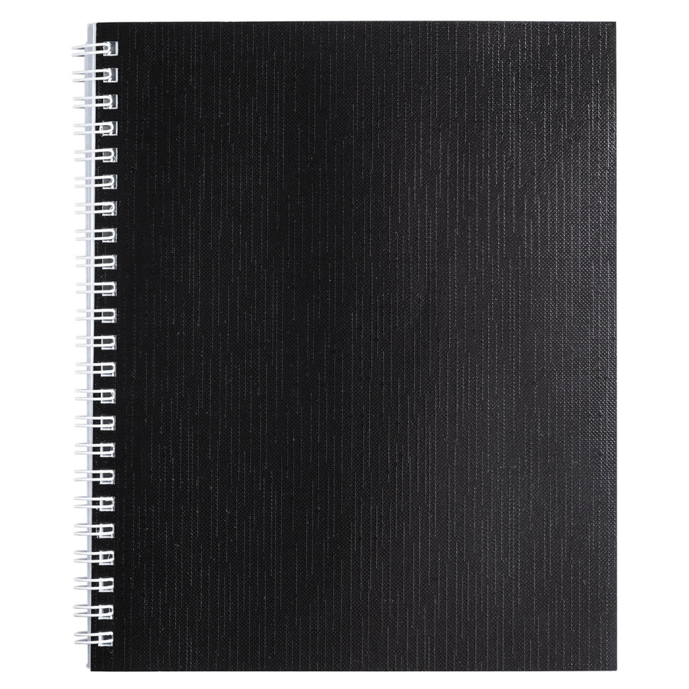 Тетрадь бумвинил, А5, 96 л., гребень, офсет №1, клетка, ЧЕРНАЯ Metallic, HATBER, 059708, 96Т5бвВ1гр, 16 штук, 403492