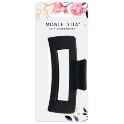 Краб для волос 10,5 см, soft-touch, чёрный, MONTE VITA (МОНТЕ ВИТА), 456999, 12 штук, 456999