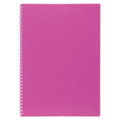 Тетрадь обложка пластик, А4, 80 л., гребень, клетка, HATBER, "LINE NEON" Розовая, 081545, 80Т4В1гр_03033, 405494
