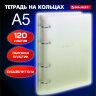 Тетрадь на кольцах А5 175х220 мм, 120 л., пластик, с разделителями, BRAUBERG, Зеленый, 404629, 404629