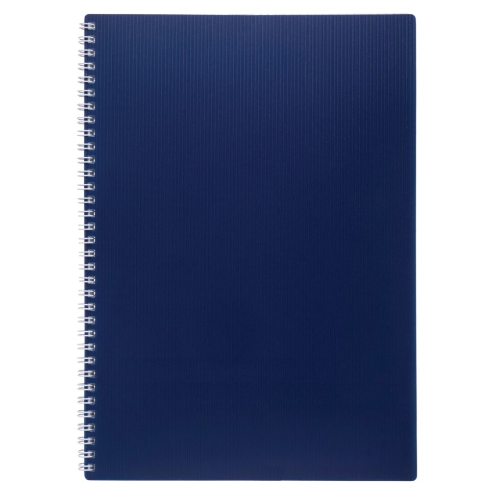 Тетрадь обложка пластик, А4, 80 л., гребень, клетка, HATBER, "VELVET" Синяя, 081562, 80Т4В1гр_01609, 405497