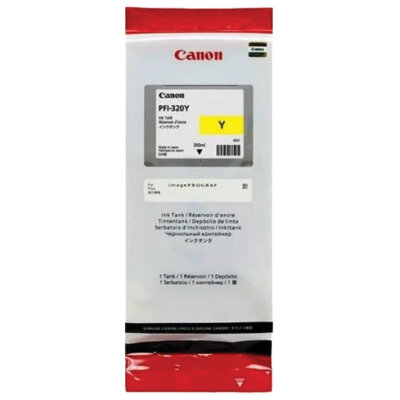 Картридж струйный CANON (PFI-320Y) для imagePROGRAF TM-200/205/300/305, желтый, 300 мл, оригинальный, 2893C001, 363501