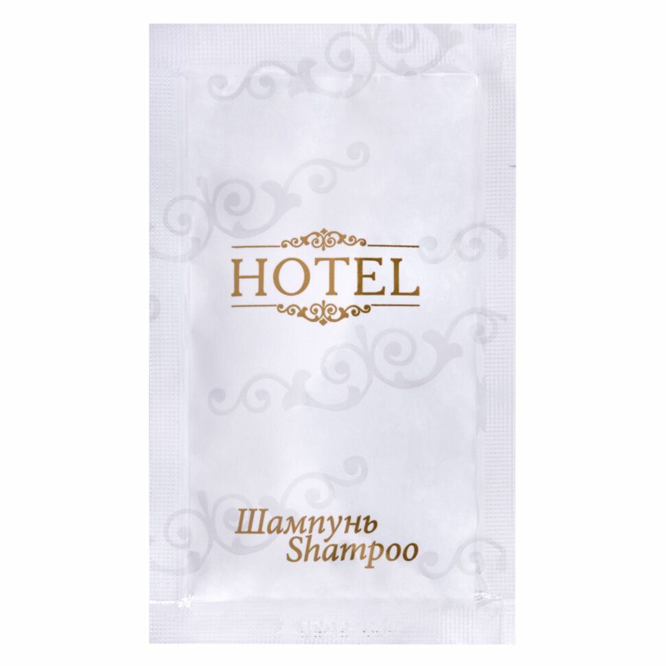 Шампунь одноразовый 10 мл, КОМПЛЕКТ 500 шт., HOTEL, саше, флоупак, 2000111, 1 штук, 608053