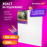 Холст на подрамнике BRAUBERG ART DEBUT, 30х40см, грунтованный, 100% хлопок, мелкое зерно, 191023, 191023