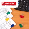 Зажимы для бумаг BRAUBERG, КОМПЛЕКТ 12 шт., 25 мм, на 100 листов, цветные, картонная коробка, 224471, 224471