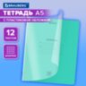 Тетрадь пластиковая обложка (прозрачная) 12 листов, клетка, BRAUBERG "Smart Cover", ЗЕЛЕНАЯ, 405019, 70 штук, 405019