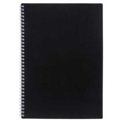 Тетрадь обложка пластик, А4, 80 л., гребень, клетка, HATBER, "VELVET" Черная, 081566, 80Т4В1гр_01601, 405498