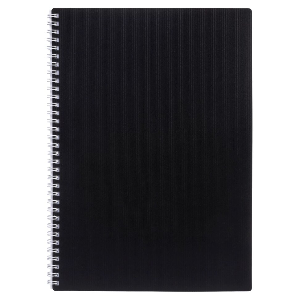 Тетрадь обложка пластик, А4, 80 л., гребень, клетка, HATBER, "VELVET" Черная, 081566, 80Т4В1гр_01601, 405498