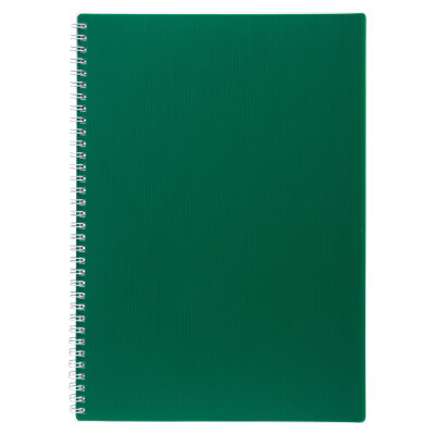 Тетрадь обложка пластик, А4, 80 л., гребень, клетка, HATBER, "VELVET" Зеленая, 081563, 80Т4В1гр_01607, 405496