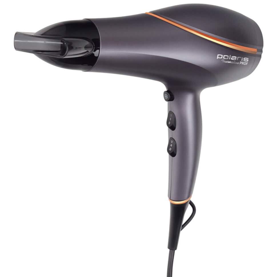Фен POLARIS PHD 2290Ti Tourmaline, 2200 Вт, 2 скорости, 3 температурных режима, графитовый, 49824, 456752