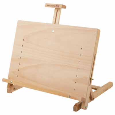 Мольберт настольный BRAUBERG ART CLASSIC, регулируемый верхний держатель, 50х37х39 см, бук, 191756, 191756