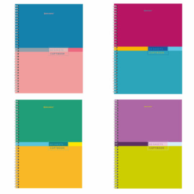 Тетрадь А4, 80 л., BRAUBERG, гребень, клетка, обложка твердая, "Color", 404055, 404055