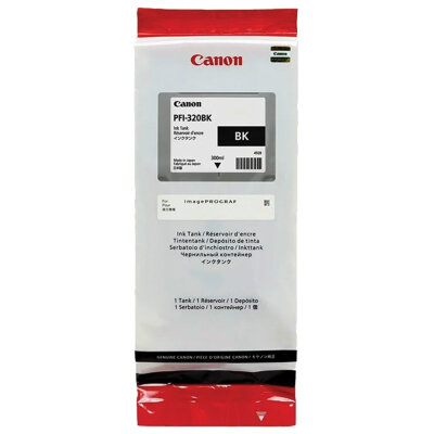 Картридж струйный CANON (PFI-320BK) для imagePROGRAF TM-200/205/300/305, черный, 300 мл, оригинальный, 2890C001, 363498