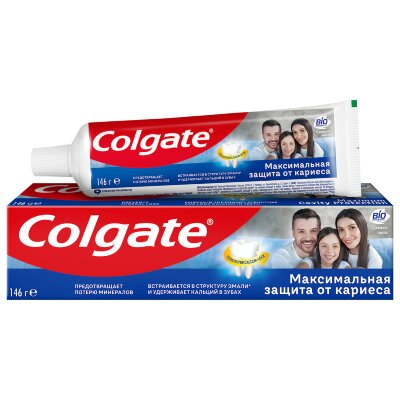 Зубная паста 100 мл COLGATE "Свежая мята", защита от кариеса, с фторидом и кальцием, 7891024149102, 609060