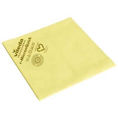 Салфетки VILEDA PROFESSIONAL "МикронКвик", КОМПЛЕКТ 5 шт., микроволокно, желтый, 38х40 см, 170638, 703609