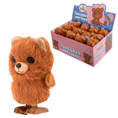 Игрушка мягкая заводная "Мишка", высота 13 см, WOOZOO (ВУЗУ), 666191, 12 штук, 666191
