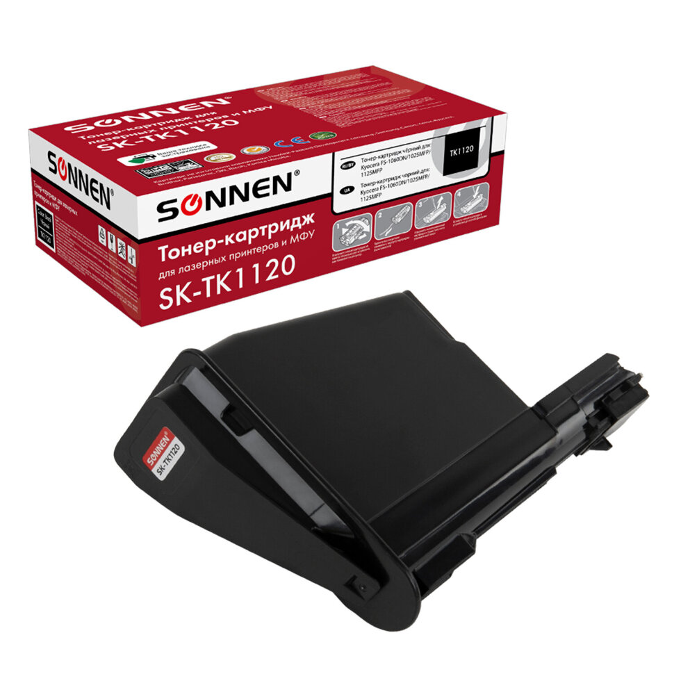 Тонер-картридж лазерный SONNEN (SK-TK1120) для KYOCERA FS-1060DN/1025MFP/1125MFP., ресурс 3000 стр., 364082, 364082