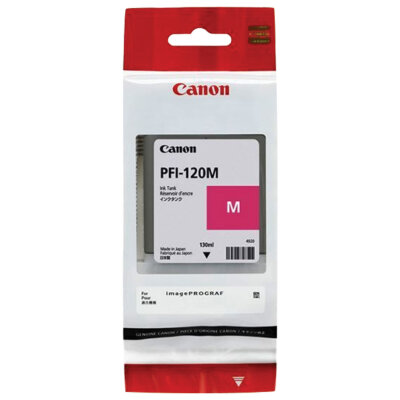 Картридж струйный CANON (PFI-120M) для imagePROGRAF TM-200/205/300/305, пурпурный, 130 мл, оригинальный, 2887C001, 363495