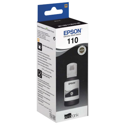Чернила EPSON 110 (C13T03P14A) для СНПЧ EPSON M1100/1120/2140, черные, ОРИГИНАЛЬНЫЕ, 363190