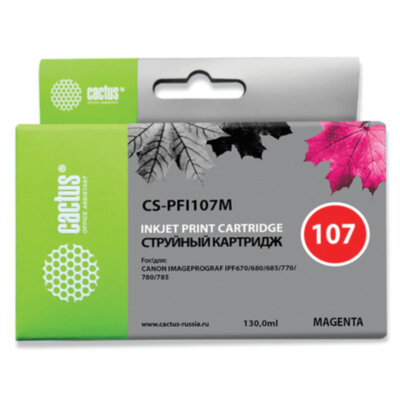 Картридж струйный CACTUS (CS-PFI107M) для CANON PF680/685/780/785, пурпурный, 362790
