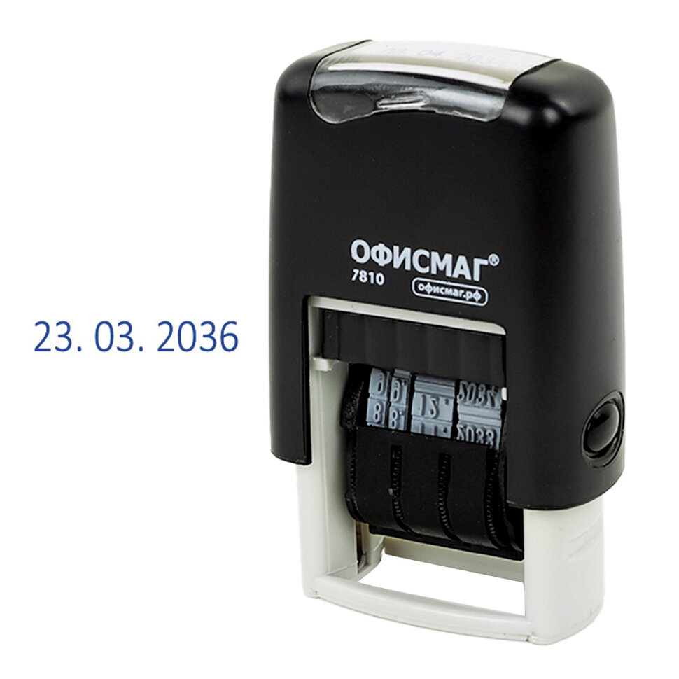 Датер-мини ОФИСМАГ, месяц цифрами, оттиск 22х4 мм, "Printer 7810 BANK", 271926, 271926