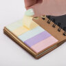 Закладки клейкие в книжке BRAUBERG PASTEL 200 штук: 50х15 мм 5 цветов х 25 листов, 50х75 мм 3 цвета х 25 листов, 115582, 115582