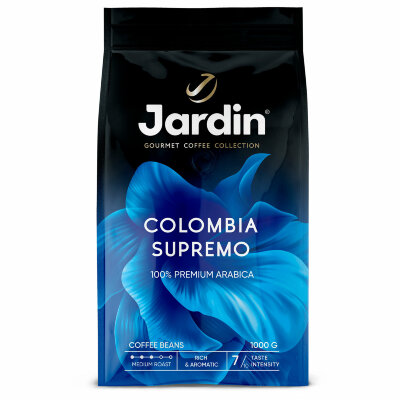 Кофе в зернах JARDIN "Colombia Supremo" 1 кг, арабика 100%, 0605-8, 620398