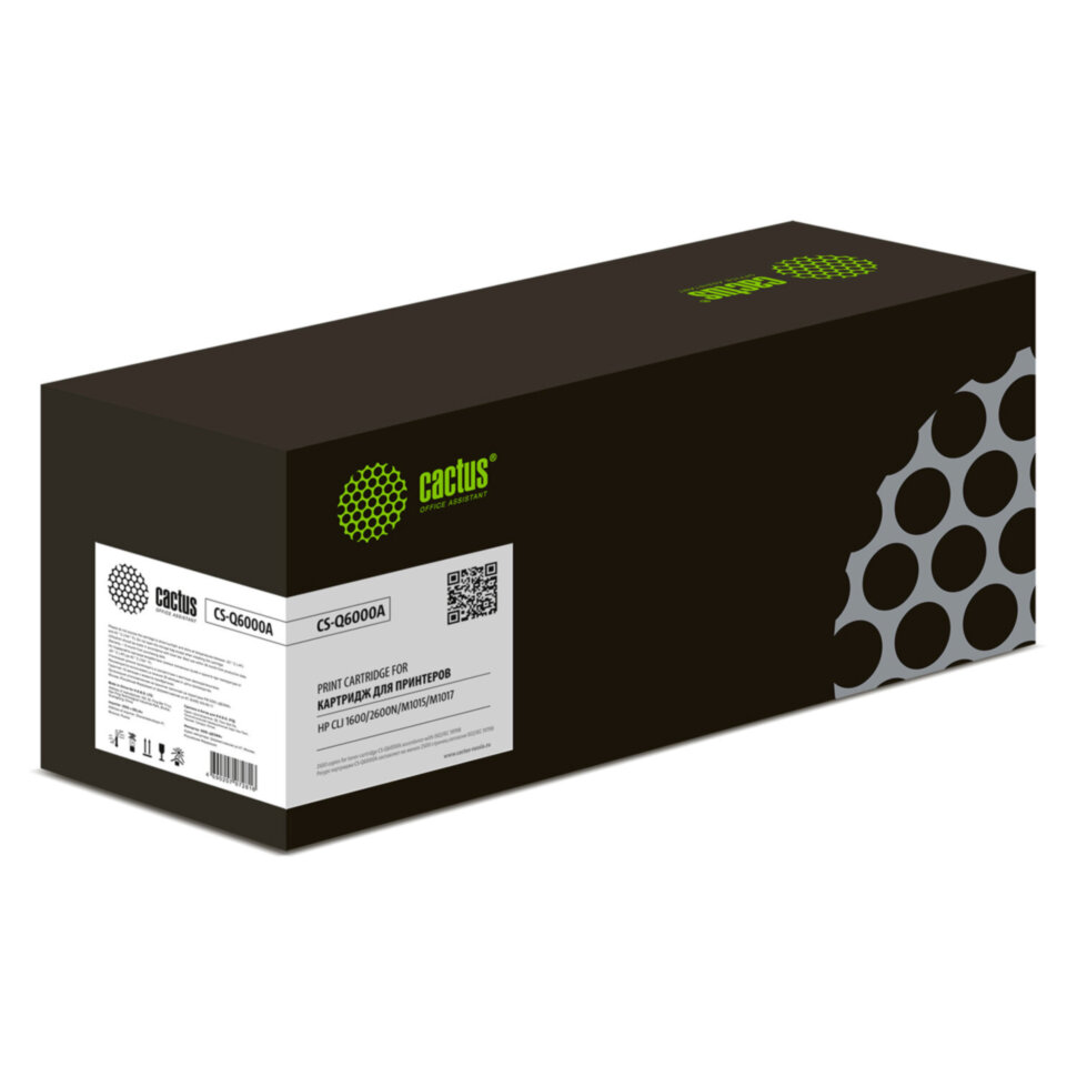 Картридж лазерный CACTUS (CS-Q6000A) для HP ColorLaserJet CM1015/2600, черный, ресурс 2500 страниц, 362474