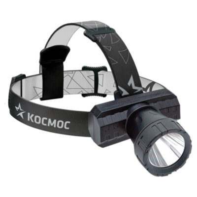 Фонарь налобный аккумуляторный КОСМОС 3 Вт LED, Li-ion, заряд от USB, KocAcHead3W, 238271