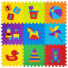 Коврик-пазл 0,9х0,9 м, мягкий, "Игрушки", 9 элементов, 30х30 см, толщина 1 см, ЮНЛАНДИЯ, 646668, 664668, 664668