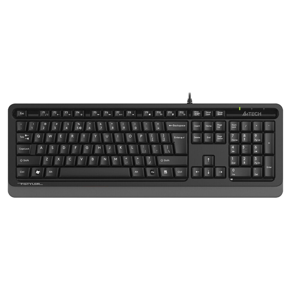 Клавиатура проводная A4TECH Fstyler FKS10, USB, 104 кнопки, черная, 1530187, 514288