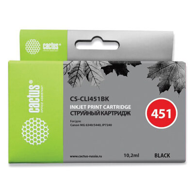Картридж струйный CACTUS (CS-CLI451BK) для CANON Pixma iP7240, черный, 362013