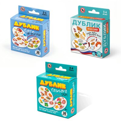 Игра настольная ДУБЛИК, 30 карточек, АССОРТИ, РУССКИЙ СТИЛЬ, 6 штук, 667680