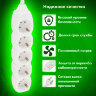 Удлинитель сетевой SONNEN U-153G, 5 розеток, c заземлением, 10 А, 3 м, белый, 511436, 511436
