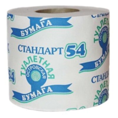 Бумага туалетная бытовая, 38 м, ОСТРОВСКАЯ, на втулке (эконом), 48 штук, 118740