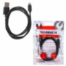 Кабель USB 2.0 – Lightning, 1 м, SONNEN, медь, для передачи данных и зарядки, черный, 513116, 513116