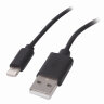 Кабель USB 2.0 – Lightning, 1 м, SONNEN, медь, для передачи данных и зарядки, черный, 513116, 513116