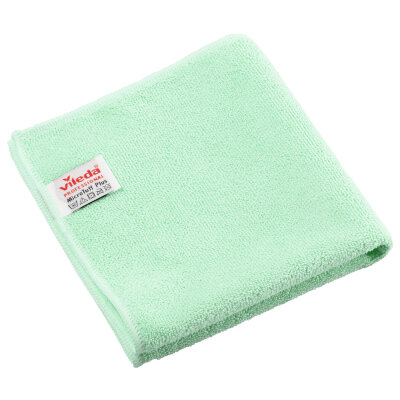 Салфетки VILEDA PROFESSIONAL "МикроТафф Плюс" КОМПЛЕКТ 5 шт., микрофибра, зеленый, 38х38 см, 174203, 703617