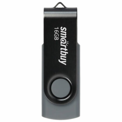 Флеш-диск 16 GB SMARTBUY Twist USB 2.0, черный, SB016GB2TWK, 513907