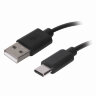 Кабель USB 2.0 – Type-C, 1 м, SONNEN, медь, для передачи данных и зарядки, черный, 513117, 513117