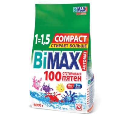 Стиральный порошок-автомат 6 кг, BIMAX "100 пятен" (Нэфис Косметикс), 506-1, 601628