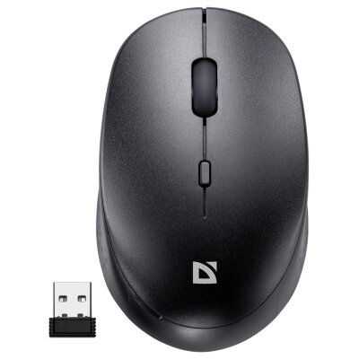 Мышь беспроводная DEFENDER Auris MB-027, USB, 3 кнопки + 1 колесо-кнопка, оптическая, черная, 52027, 513818
