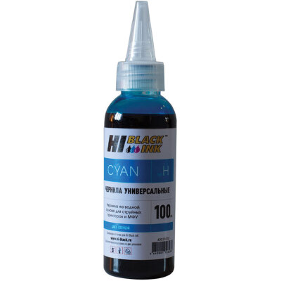 Чернила HI-BLACK для HP (Тип H) универсальные, голубые, 0,1 л, водные, HB-HP-C-100ML, 361520