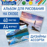 Альбом для рисования А4 40 л., скоба, обложка картон, BRAUBERG, 205х290 мм, "Nature" (2 вида), 106704, 106704