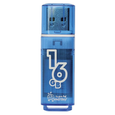 Флеш-диск 16 GB, SMARTBUY Glossy, USB 2.0, синий, SB16GBGS-B, 512191