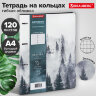 Тетрадь на кольцах БОЛЬШАЯ А4 (240х310 мм), 120 л., под кожу, BRAUBERG VISTA, "Туман", 404515, 404515