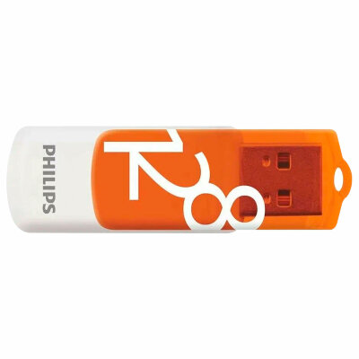 Флеш-диск 128 GB PHILIPS VIVID, разъем USB 2.0, желтый, FM12FD05B/97, 514092