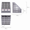 Лоток вертикальный для бумаг BRAUBERG "MAXI Plus", 240 мм, 3 отделения, сетчатый, сборный, серый, 237014, 237014